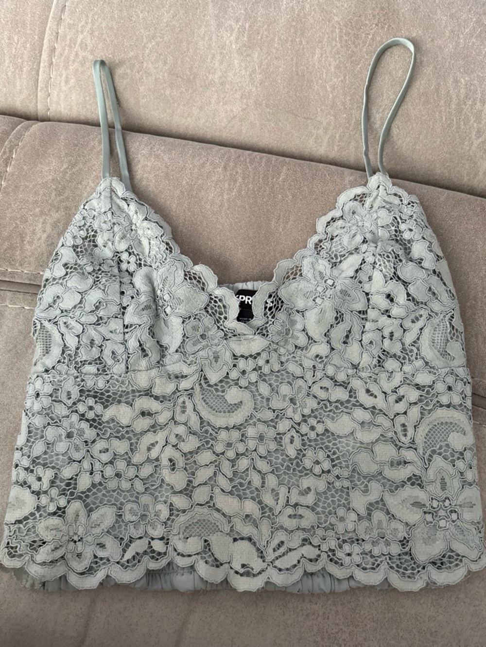 Express Lace Camisole Tank Top - Sage